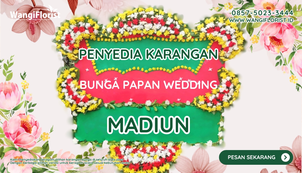 Karangan bunga papan Wedding Madiun