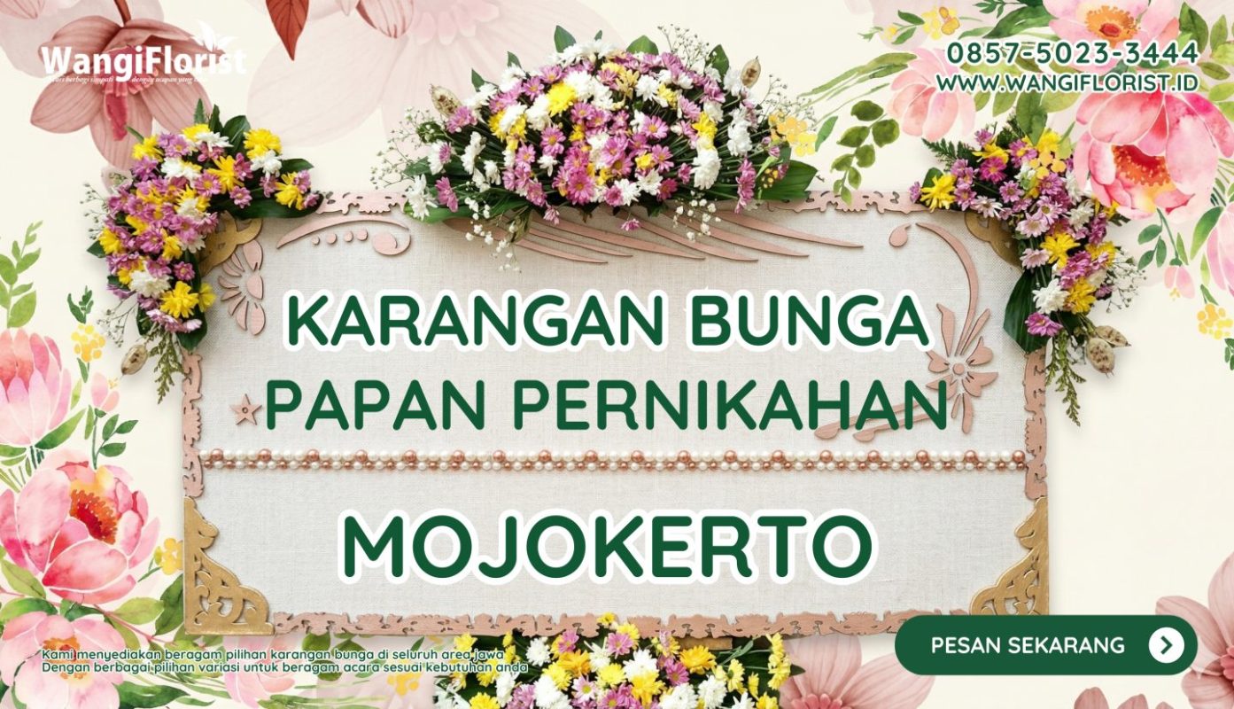 Karangan Bunga Papan Pernikahan Mojokerto