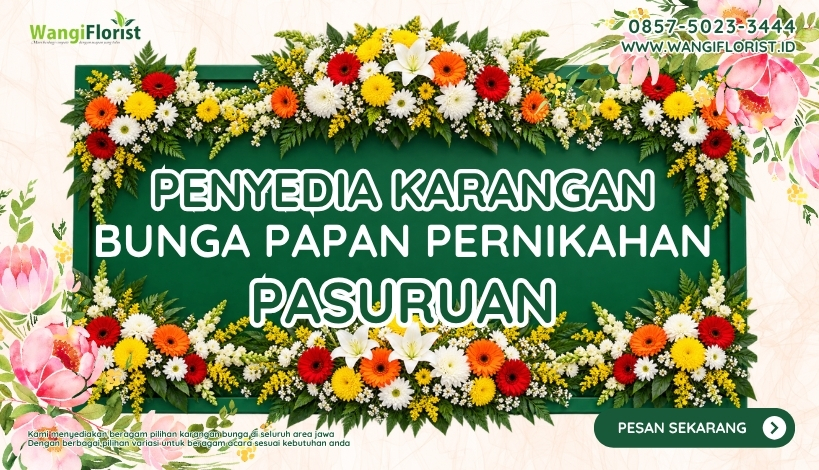 Karangan Bunga Papan Pernikahan Pasuruan