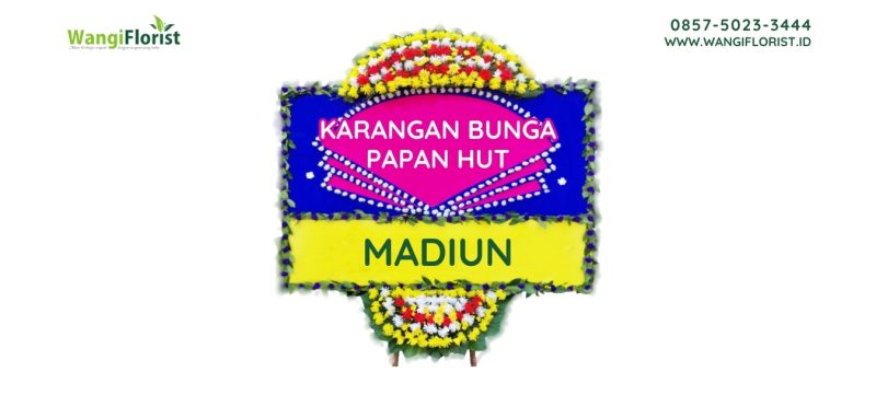 karangan bunga papan hut Madiun